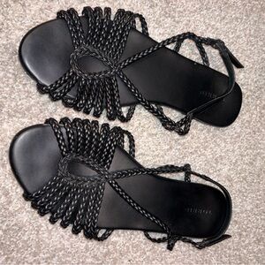 torrid Black Braided Lace-Up Sandals